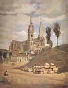 La cathedrale de Chartres (mk11) Jean Baptiste Camille  Corot